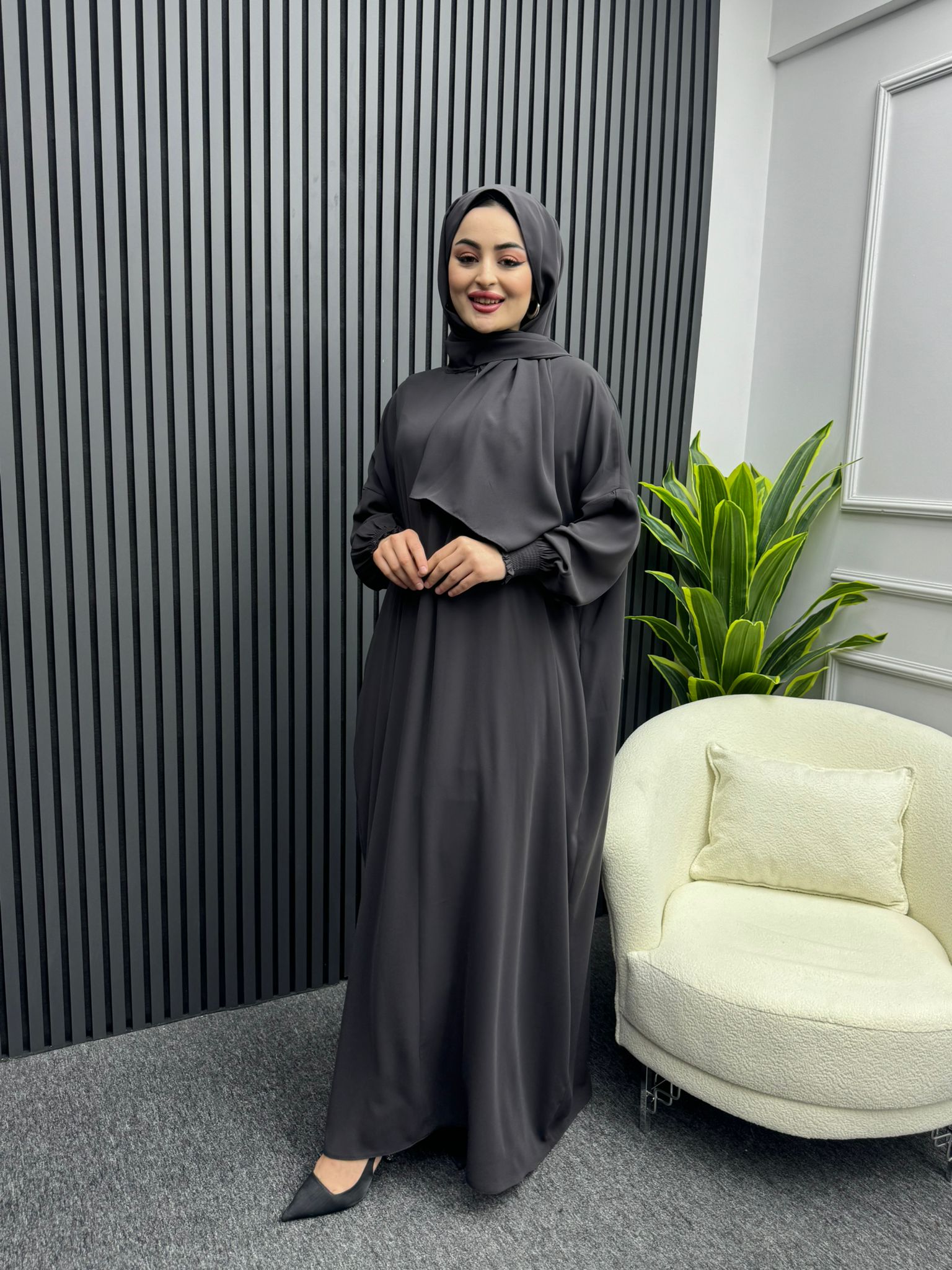 Hafsa Namaz Elbise Gri